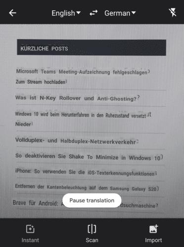 Hur man använder kameran för att översätta text med Google Translate på Android