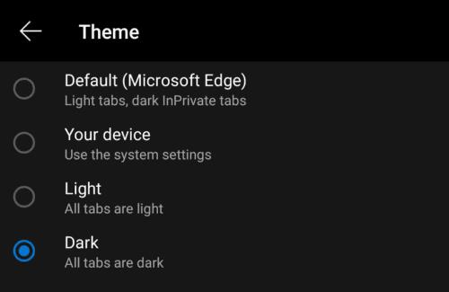 Edge pro Android: Jak povolit tmavý režim