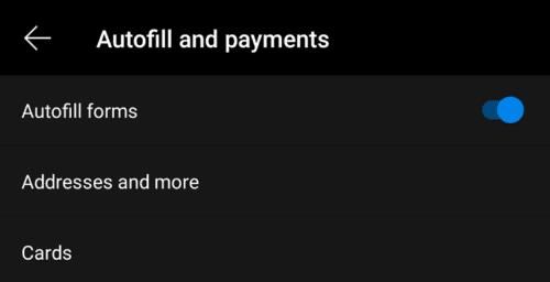 Edge för Android: Hur man lägger till Autofyll-adress