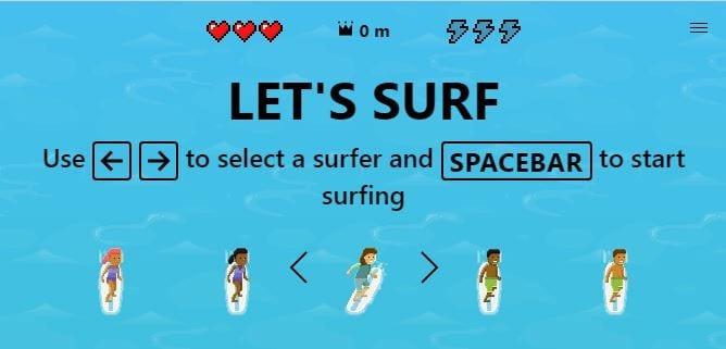 Käytä Microsoft's Edgen Hidden Surf Game -peliä