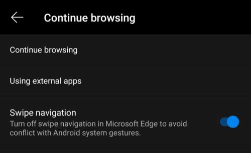 Αποτρέψτε το Edge για Android από το άνοιγμα άλλων εφαρμογών