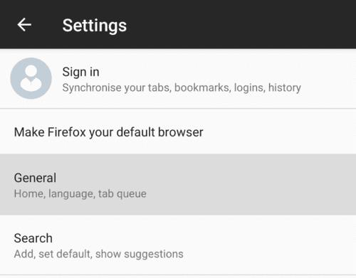 Firefox för Android: Hur man ställer in en anpassad hemsida