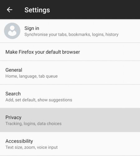 Firefox для Android: як увімкнути захист від відстеження