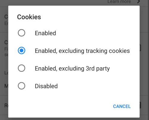 Firefox pre Android: Ako spravovať predvoľby súborov cookie