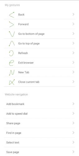 Dolphin за Android: Конфигурирайте персонализирани жестове