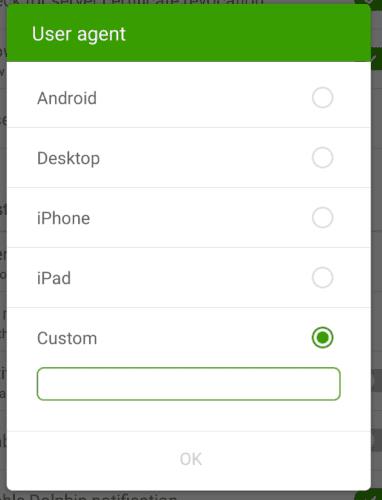 Dolphin за Android: Промяна на потребителския агент
