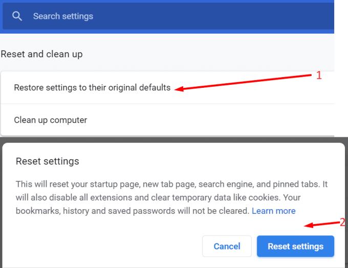 Parandage Google Chrome'i kriitilise vea punane ekraan