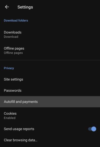 Opera per a Android: com configurar l'emplenament automàtic