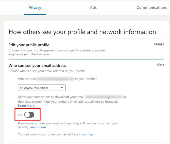 Hur man begränsar vem som kan se din e-postadress på LinkedIn