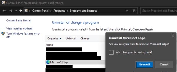 Kas saate MS Edge'i Windowsis desinstallida?