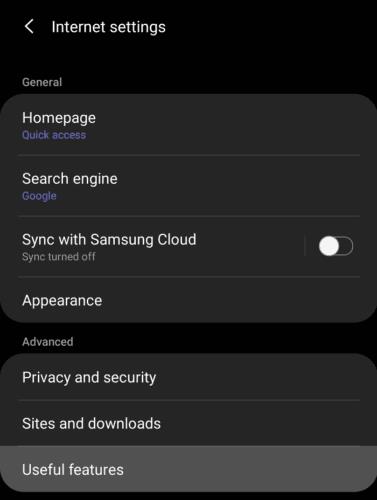 Shfletuesi Samsung Android: Aktivizo skanuesin e kodit QR