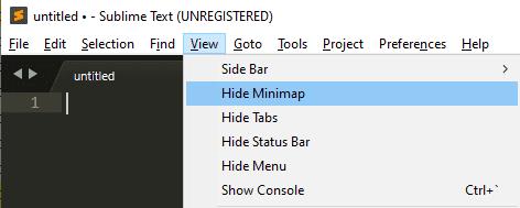Com amagar el mapa mínim a Sublim Text 3