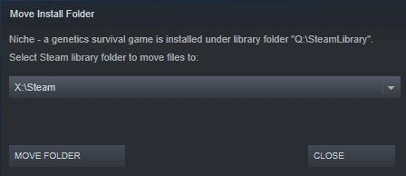 Com moure la carpeta d'instal·lació d'un joc de Steam