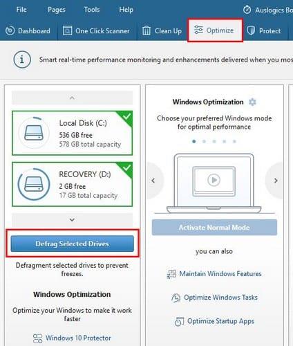 Com desfragmentar només unitats específiques a BootSpeed ​​11