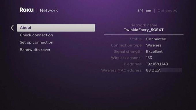 Roku: Πώς να εντοπίσετε τη διεύθυνση MAC