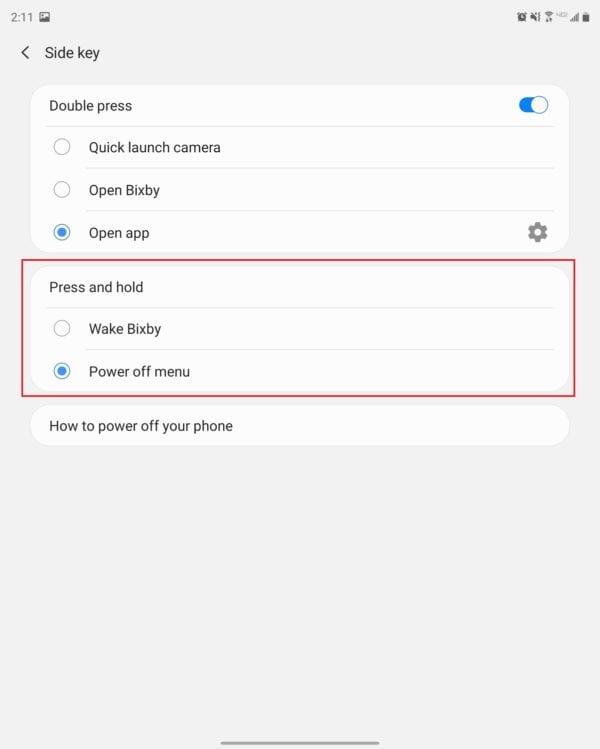 Как да изключите и включите Galaxy Z Fold 2