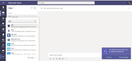 Integració de la gestió de contrasenyes de Dbit a Microsoft Teams