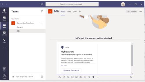 Integració de la gestió de contrasenyes de Dbit a Microsoft Teams