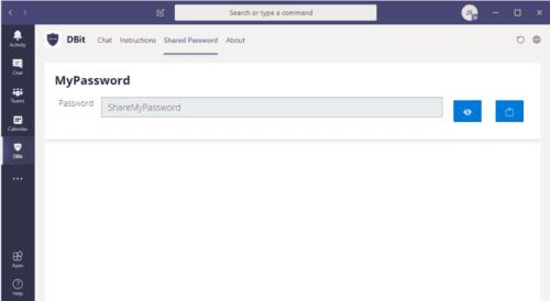 Integració de la gestió de contrasenyes de Dbit a Microsoft Teams