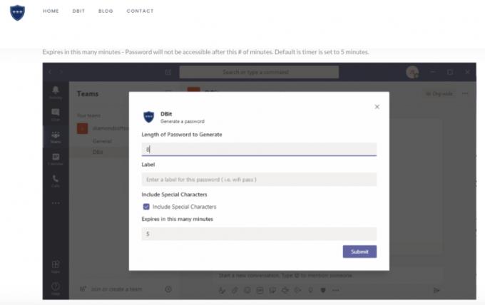 Integració de la gestió de contrasenyes de Dbit a Microsoft Teams