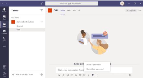 Integració de la gestió de contrasenyes de Dbit a Microsoft Teams