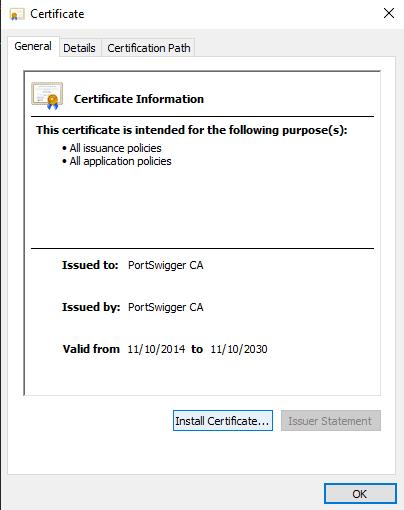 Com importar el certificat HTTPS de Burp Suite a Windows