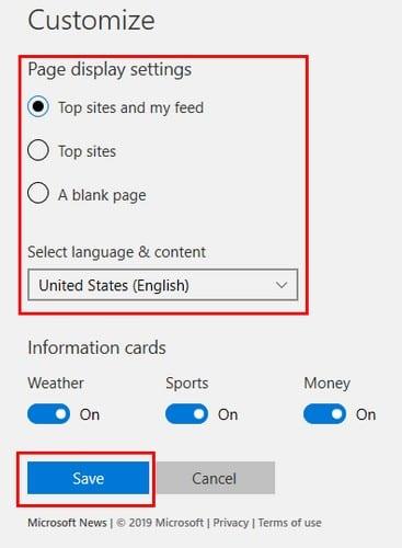 Com personalitzar les pàgines d'inici a Microsoft Edge