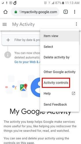 Kaip tvarkyti „Google“ veiklą „Android“.
