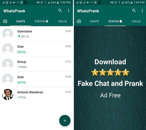 WhatsApp Prank aplikácie