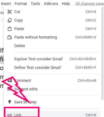 Hur man skapar en hyperlänk i Google Dokument