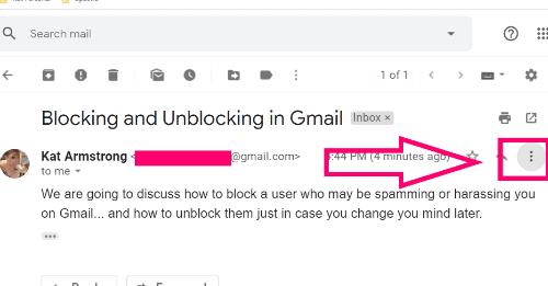 Bloquejar algú a Gmail per aturar el correu brossa