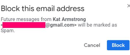 Blockera någon på Gmail för att sluta spamma