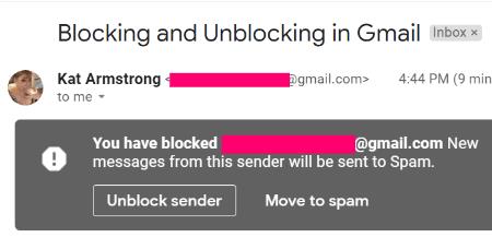 Blokering af nogen på Gmail for at stoppe spamming