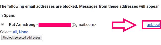 Blokiranje nekoga v Gmailu, da se ustavi pošiljanje neželene pošte