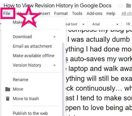 Com veure l'historial de revisions a Google Docs