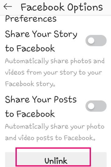 Com desenllaçar Instagram de Facebook