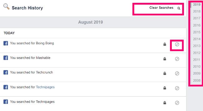 Kuidas kustutada Facebooki otsinguajalugu