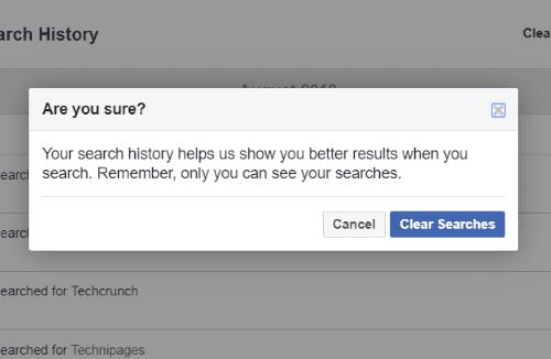 Kā notīrīt Facebook meklēšanas vēsturi