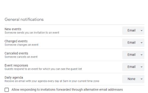 Com canviar les notificacions predeterminades a Google Calendar