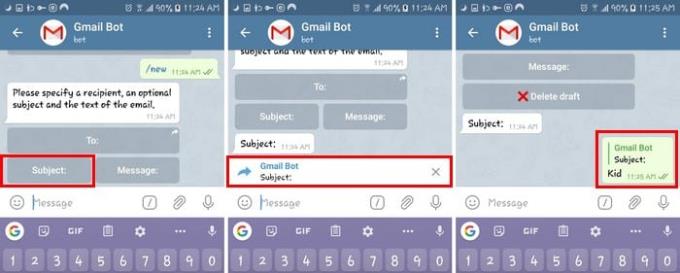 Android: Přístup k e-mailům Gmail prostřednictvím telegramu