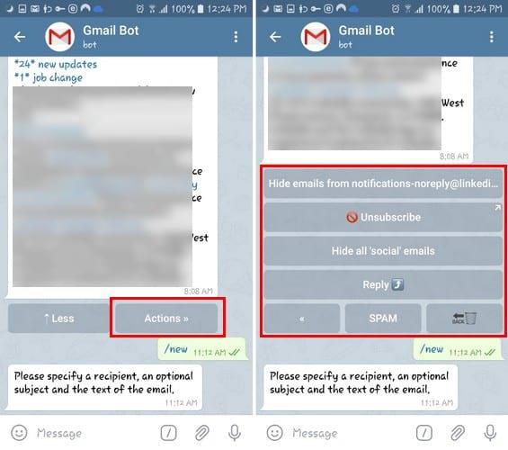 Android: Få åtkomst till Gmail-e-postmeddelanden via Telegram