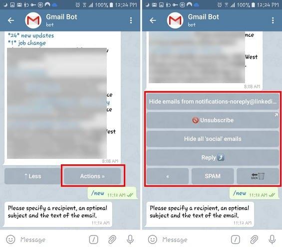 Android: Käytä Gmail-sähköposteja Telegramin kautta