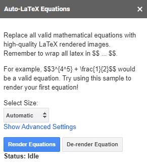 LaTeX-matematiikan yhtälöiden käyttäminen Google-dokumenteissa