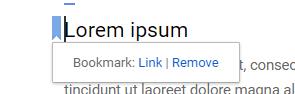 Linkki tiettyyn Google-dokumentin osioon