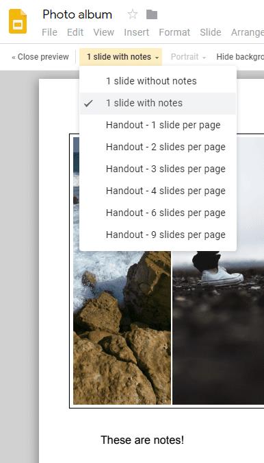 Google Slides: Hur man skriver ut Slides med Notes