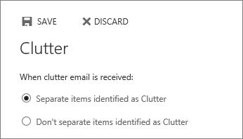 Outlook: Poista Clutter-kansio käytöstä