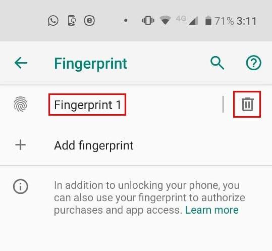 Kuinka lisätä uusi sormenjälki Android-laitteeseen