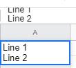 Google Sheets: Lägg till flera textrader i en cell