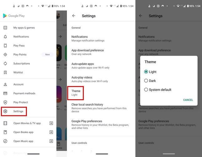 Hvernig á að virkja Dark Mode í Google Play