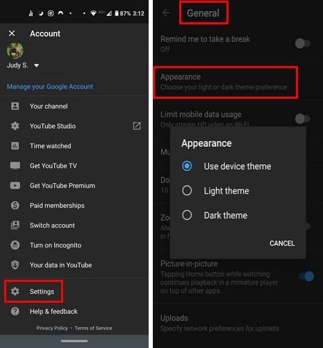 Hvernig á að virkja Dark Mode í Google Play